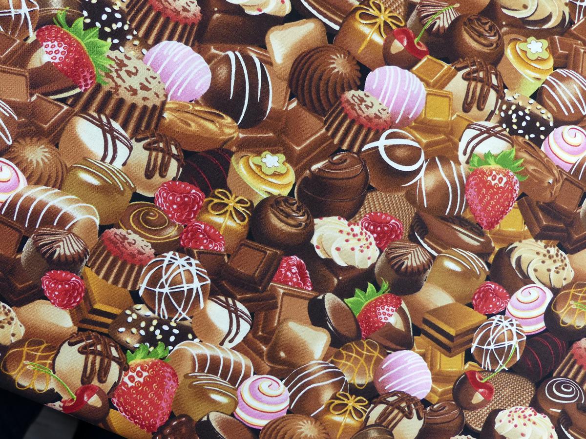 Patchworkstoff Pralinen Erdbeeren